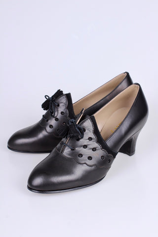 1930s everyday Oxford shoes with tassels - black - Mildred