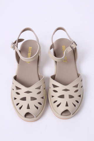 40´er / 50'er style sandal / wedge - Cream - Sidse