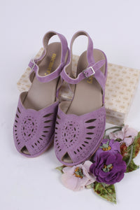 Bløde 1940'er / 1950'er inspirerede sandaler - Lavendel - Ella