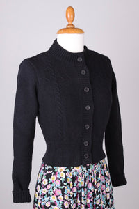 1940'er vintage style cardigan - Sort - Vera