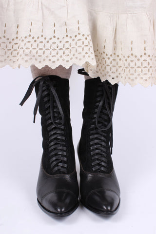 1900s Edwardian Style Boots - black - Victoria - memery