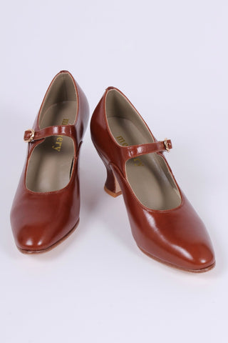 1920's Mary Jane shoes - Cognac brown - Yvonne - memery
