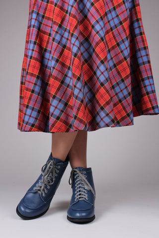 1930s and 1940s winter snow boots with Fur lining - Blue - Rita - memery
