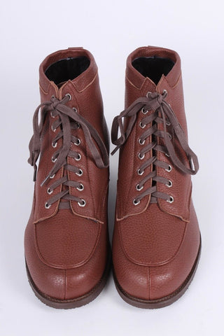 1930s and 1940s winter snow boots with Fur lining - Brown - Rita - memery