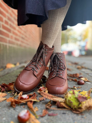 1930s and 1940s winter snow boots with Fur lining - Brown - Rita - memery