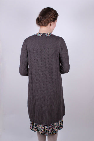 1930s style long cardigan / swagger jacket - Anthracite Grey - Isabel - memery