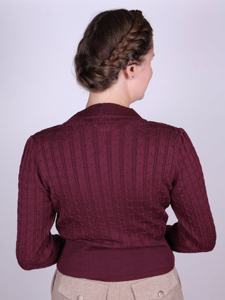 1940s / 1950s style Cardigan - Plum - Joanne - memery