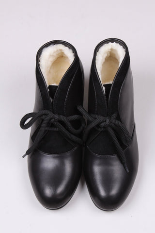 1940s / early 1950s winter ankle boots - Black - Lillie - memery