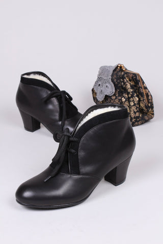 1940s / early 1950s winter ankle boots - Black - Lillie - memery