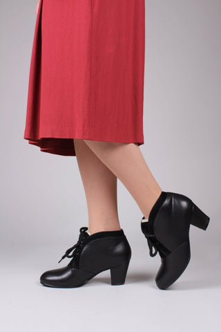 1940s / early 1950s winter ankle boots - Black - Lillie - memery