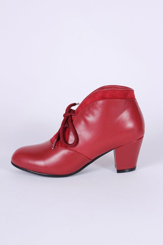 1940s / early 1950s winter ankle boots - Red - Lillie - memery