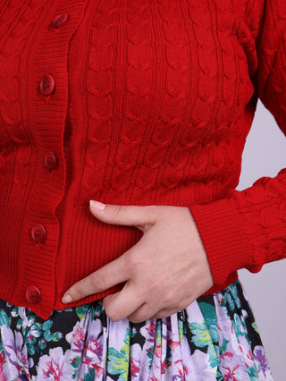 1940s style Cardigan - Red - Joanne - memery
