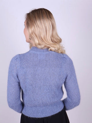 1940s style mohair cardigan - Dusty blue - Lisbeth - memery