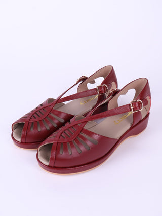 1940s summer sandals - Red - Katharine - memery