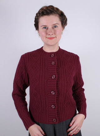 1940s vintage style cardigan - Burgundy red - Ingrid - memery
