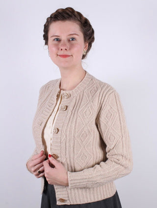 1940s vintage style cardigan - Cream - Ingrid - memery