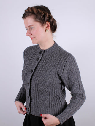 1940s vintage style cardigan - Dark grey - Ingrid - memery