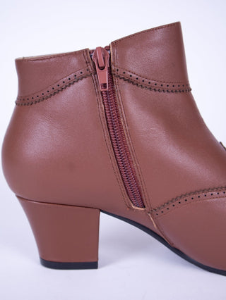 1940s Winter Ankle Boots – Brown – Marion - memery