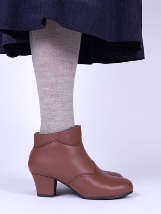 1940s Winter Ankle Boots – Brown – Marion - memery