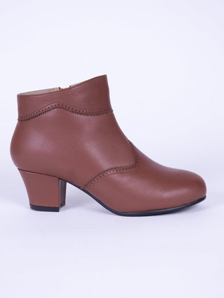 1940s Winter Ankle Boots – Brown – Marion - memery