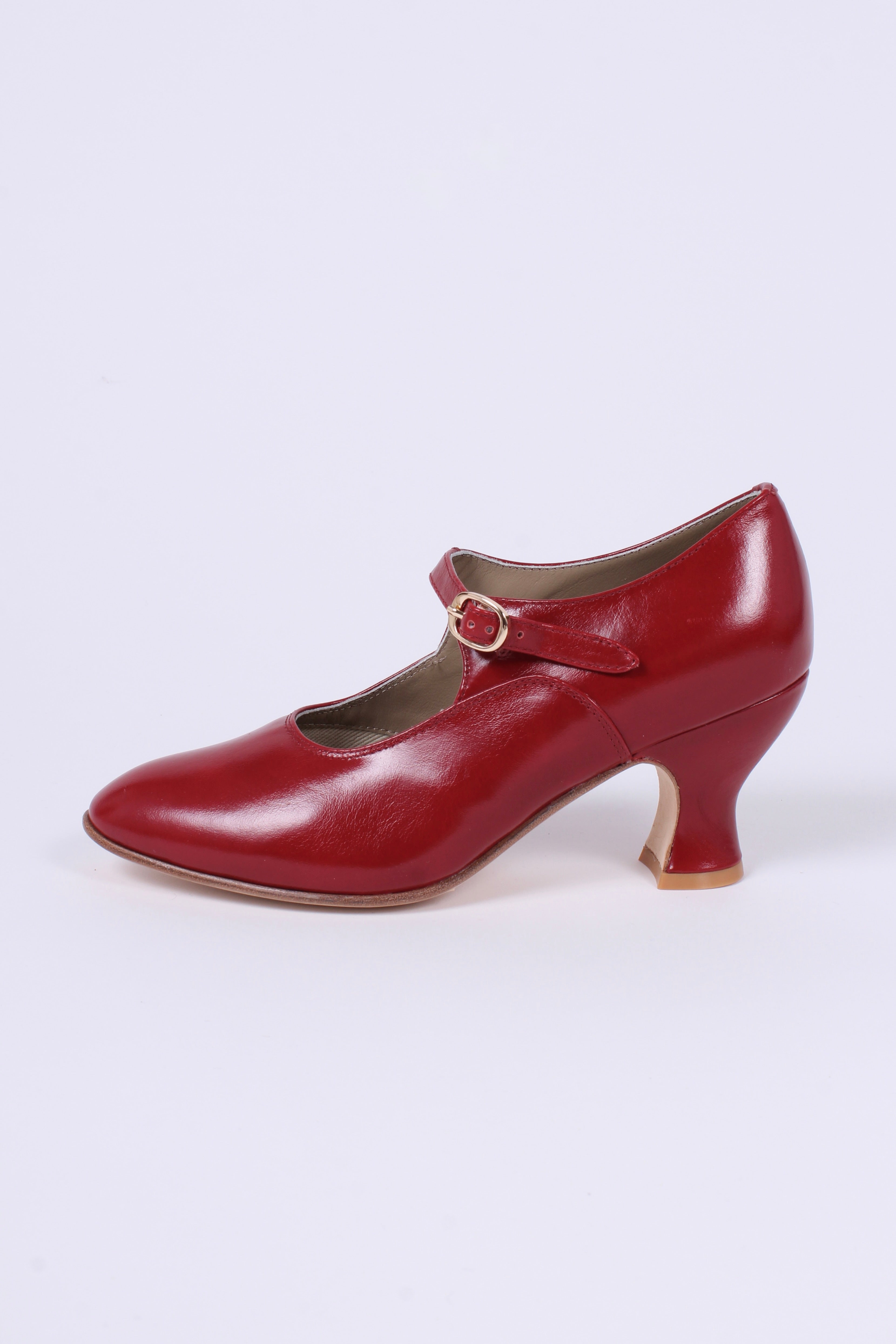 1920'er vintage style pumps med pompadour hæl - Rød - Yvonne
