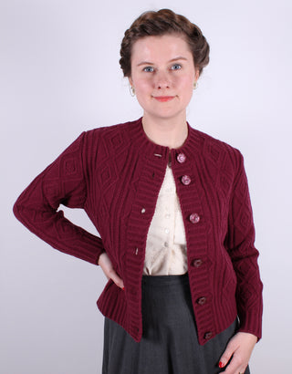 1940’er vintage style cardigan - Bordeaux  - Ingrid