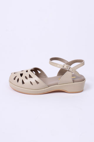 40´er / 50'er style sandal / wedge - Cream - Sidse