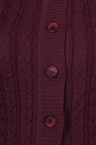 1940'er / 1950'er vintage style cardigan - Plum- Joanne