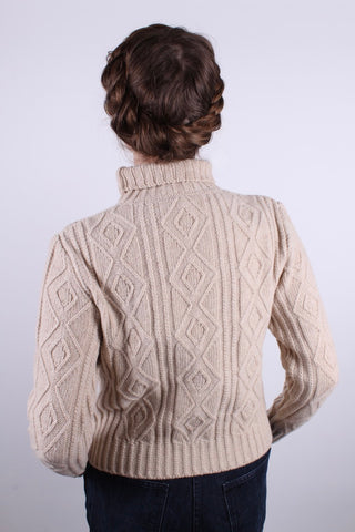 1940’er / 1950'er - vintage style rullekrave pullover - Cremehvid - Inger