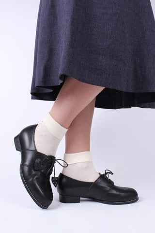40s Derby shoe with tassels - Black - Billie - memery