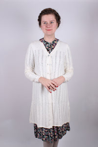 1930'er vintage style sommerfrakke  - Råhvid - Isabel