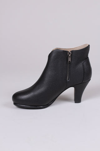 1950'er ankelstøvle med lynlås - Sort - Laura