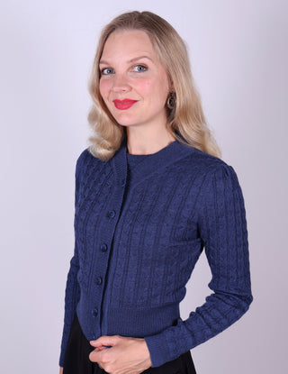 1940'er / 1950'er vintage style cardigan - Blå - Joanne