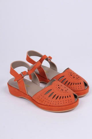Fine 1940'er / 1950'er sandaler i ruskind- Abrikos - Ella