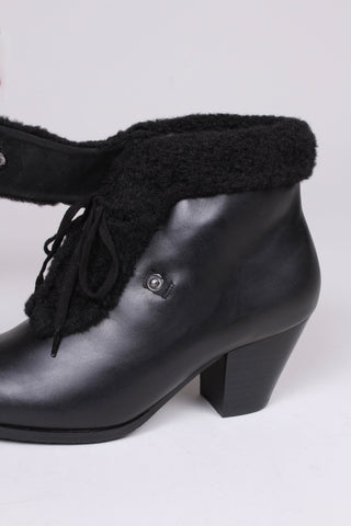 50s style pump booties with wool - Black - Maria - memery