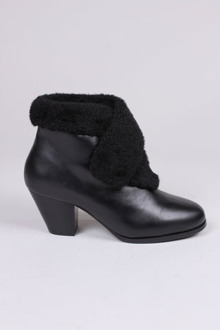 50s style pump booties with wool - Black - Maria - memery