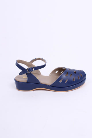 40'er / 50'er style sandal / wedge - mørkeblå - Sidse