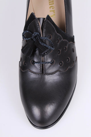 1930s everyday Oxford shoes with tassels - black - Mildred