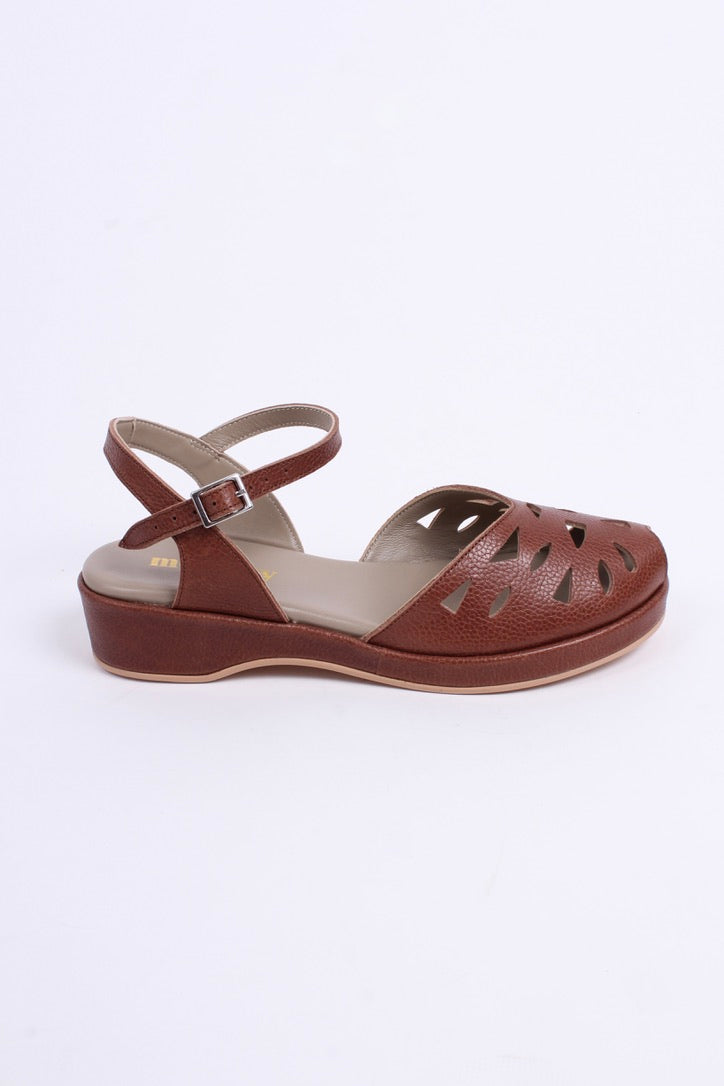 40' er / 50'er style sandal / wedge - Brun - Sidse