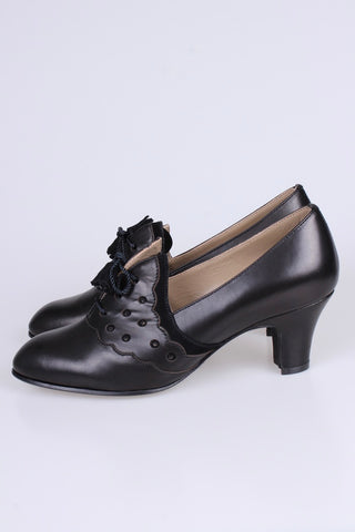 1930s everyday Oxford shoes with tassels - black - Mildred