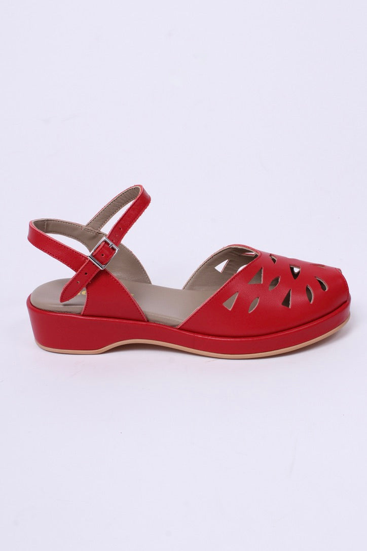 40`er / 50'er style sandal / wedge - Rød - Sidse