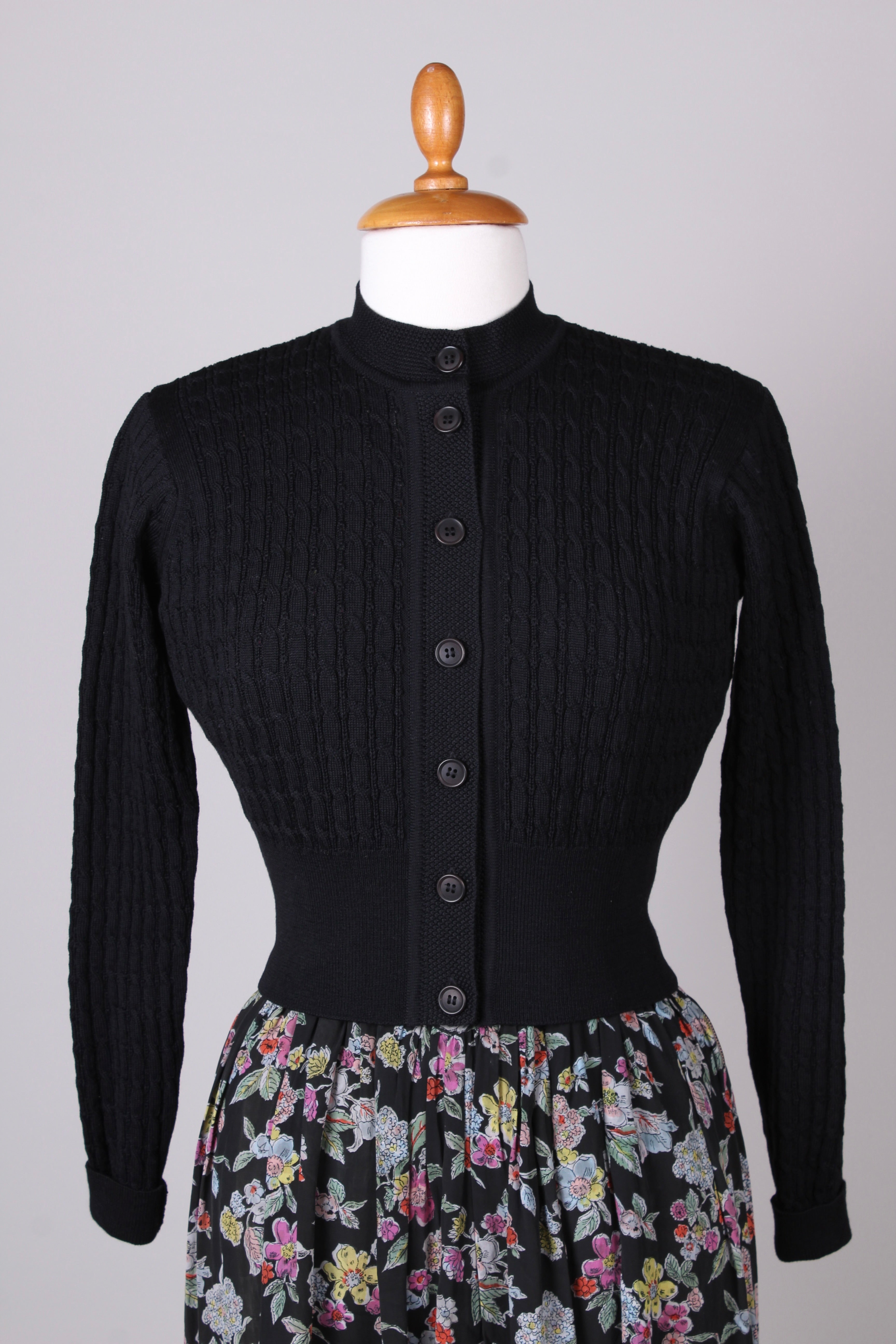 1950'er vintage style cardigan - Sort - Agnes