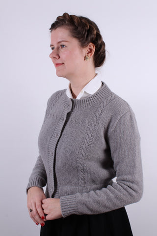 1940'er vintage style cardigan - Lys grå - Vera