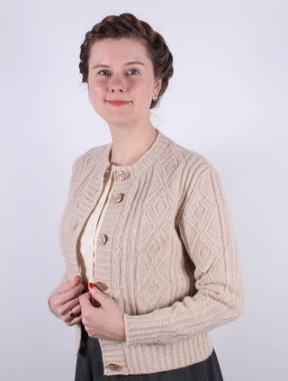 1940’er klassisk vintage style cardigan - Creme hvid - Ingrid