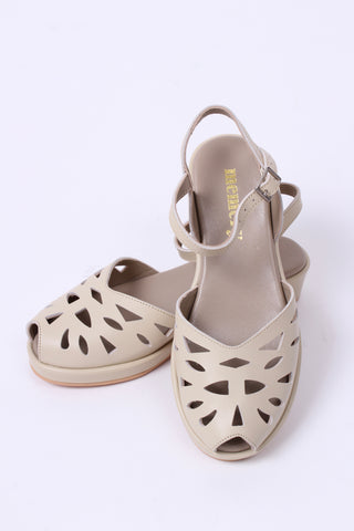 40´er / 50'er style sandal / wedge - Cream - Sidse