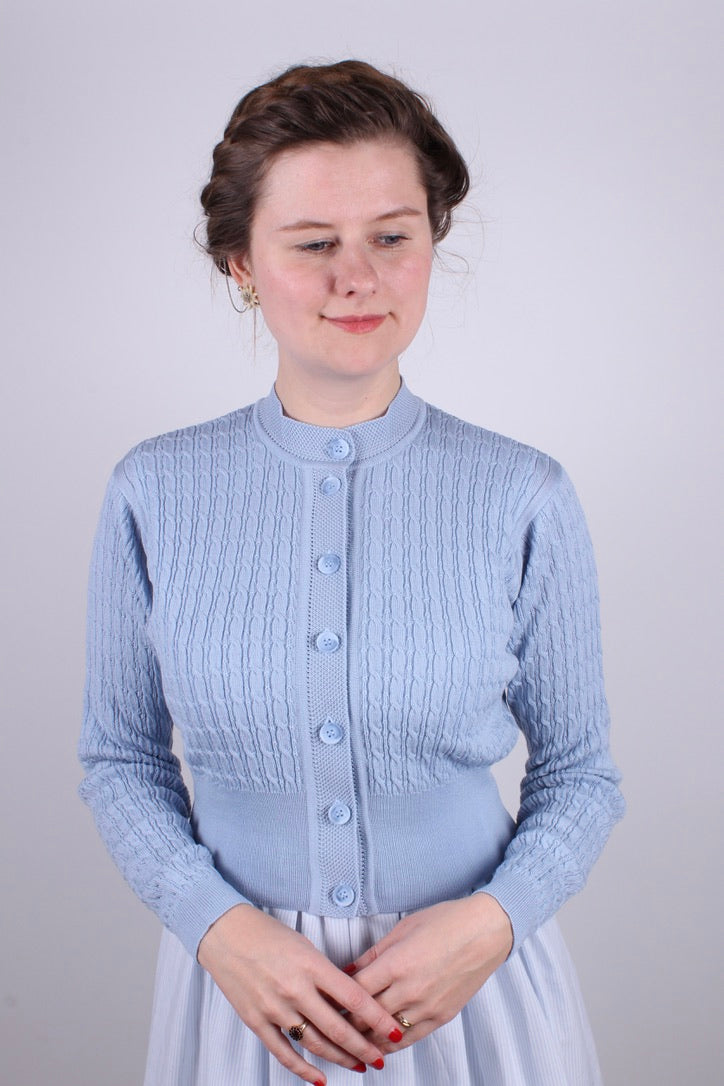 1950'er vintage style cardigan - Lyseblå - Agnes