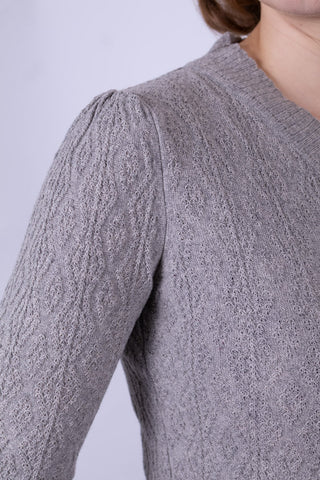 1940'er / 1950'er style cardigan - Meleret grå - Augusta