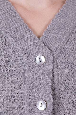 1940'er / 1950'er style cardigan - Meleret grå - Augusta