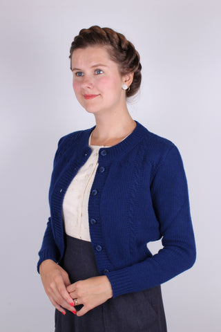 1940'er vintage style cardigan - blå - Vera