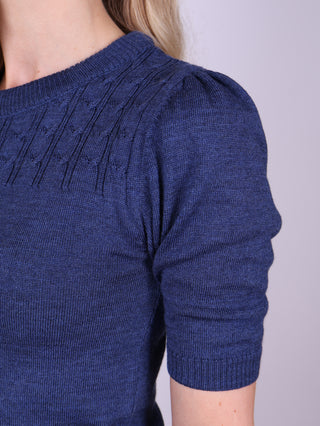 1940s / 1950s style short-sleeved pullover - Blue - Sally